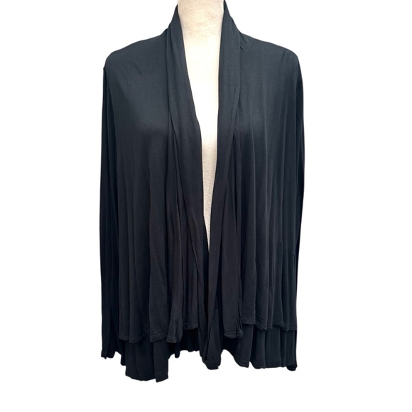 DKNY BLACK DOUBLE LAYER SWING OPEN CARDIGAN - Picture 1 of 12